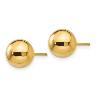 10k Yellow Gold 8mm Polished Ball Stud Earrings