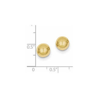 10k Yellow Gold 8mm Polished Ball Stud Earrings