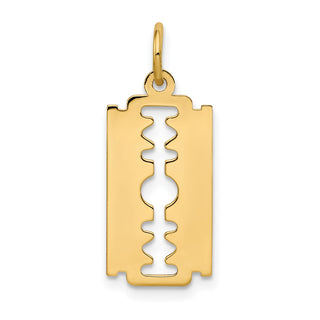 10K Yellow Gold Polished Razor Blade Charm