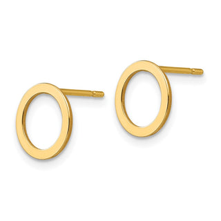 10k Yellow Gold 9mm Open Circle Stud Earrings