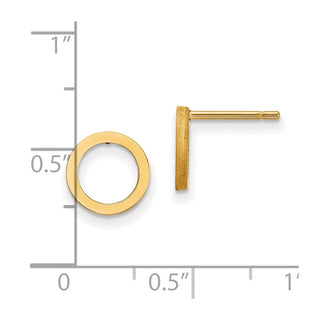 10k Yellow Gold 9mm Open Circle Stud Earrings