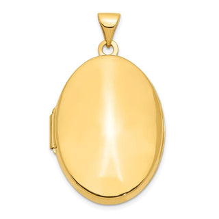 10K Yellow Gold Polished Domed Oval Locket Pendant