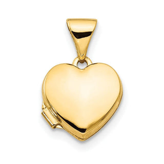 10k Yellow Gold Plain Heart Locket Pendant 10XL304