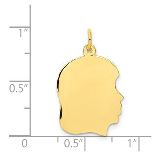 10k Gold Medium .018 Gauge Facing Right Engravable Girl Head Charm 10XM113/18