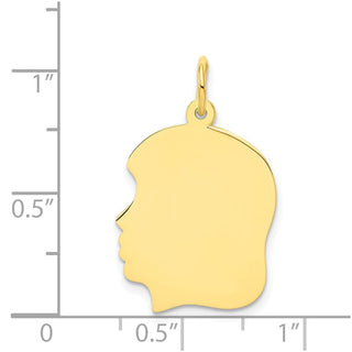 10k Gold Medium .018 Gauge Facing Left Engravable Girl Head Charm 10XM115/18