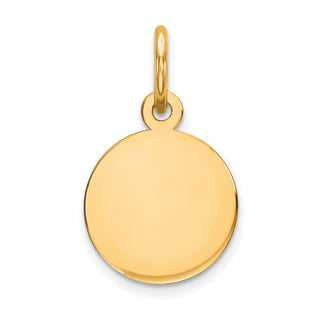 10k Yellow Gold Plain .018 Gauge Circular Engravable Disc Charm 10XM134/18