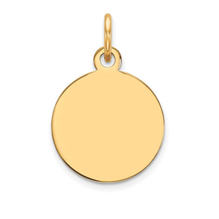 10k Yellow Gold Plain .013 Gauge Circular Engravable Disc Charm 10XM135/13