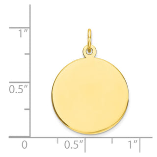 10k Yellow Gold Plain .013 Gauge Circular Engravable Disc Charm 10XM136/13
