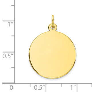 10k Yellow Gold Plain .013 Gauge Circular Engravable Disc Charm 10XM137/13