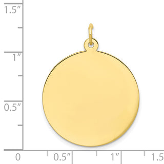 10k Yellow Gold Plain .013 Gauge Circular Engravable Disc Charm 10XM140/13