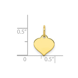 10k Yellow Gold .018 Gauge Heart Disc Charm 10XM525/18