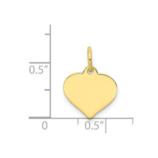 10k Yellow Gold .018 Gauge Heart Disc Charm 10XM526/18