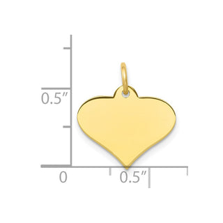 10k Yellow Gold Plain .013 Gauge Engraveable Heart Disc Charm 10XM566/13