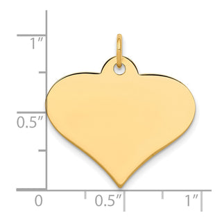 10k Yellow Gold Plain .013 Gauge Engraveable Heart Disc Charm 10XM570/13
