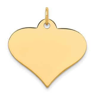 10k Yellow Gold Plain .013 Gauge Engraveable Heart Disc Charm 10XM570/13