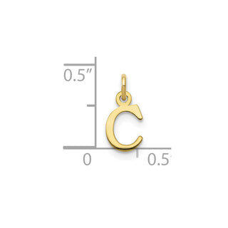 10K Yellow Gold Cutout Letter C Initial Charm