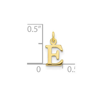 10K Yellow Gold Cutout Letter E Initial Charm