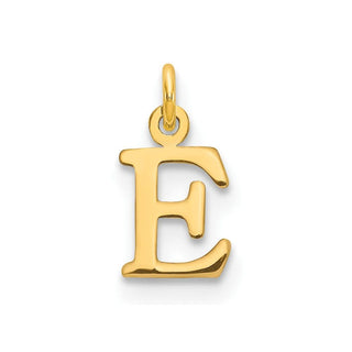10K Yellow Gold Cutout Letter E Initial Charm