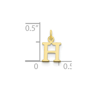 10K Yellow Gold Cutout Letter H Initial Charm