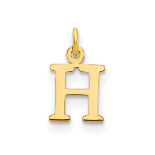 10K Yellow Gold Cutout Letter H Initial Charm