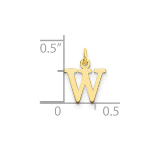 10K Yellow Gold Cutout Letter W Initial Charm