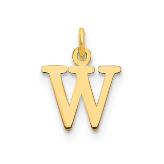 10K Yellow Gold Cutout Letter W Initial Charm