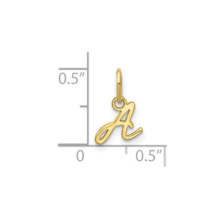 10K Yellow Gold Upper case Letter A Initial Charm