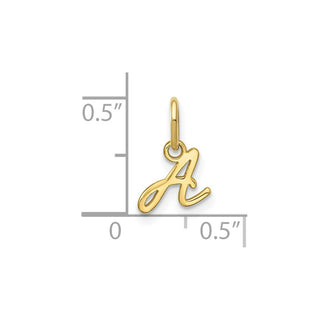 10K Yellow Gold Upper case Letter A Initial Charm