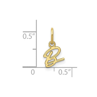10K Yellow Gold Upper case Letter B Initial Charm