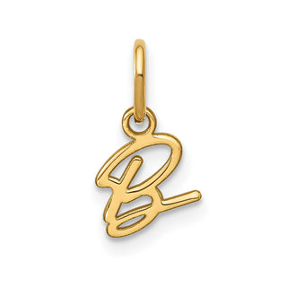 10K Yellow Gold Upper case Letter B Initial Charm