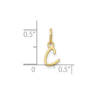 10K Yellow Gold Upper case Letter C Initial Charm