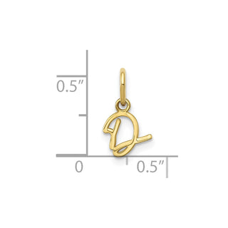 10K Yellow Gold Upper case Letter D Initial Charm