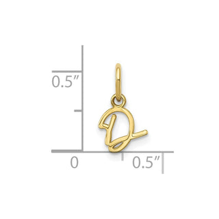 10K Yellow Gold Upper case Letter D Initial Charm