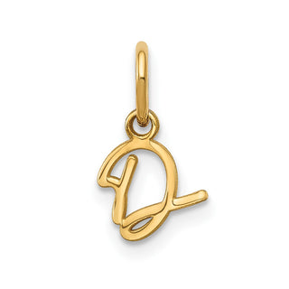 10K Yellow Gold Upper case Letter D Initial Charm
