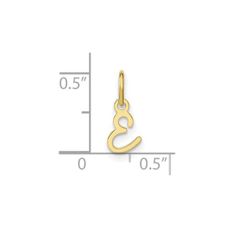 10K Yellow Gold Upper case Letter E Initial Charm