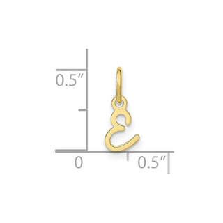 10K Yellow Gold Upper case Letter E Initial Charm