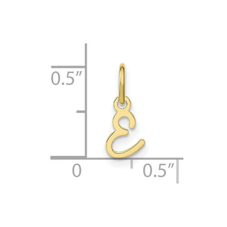 10K Yellow Gold Upper case Letter E Initial Charm