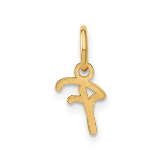 10K Yellow Gold Upper case Letter F Initial Charm