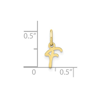 10K Yellow Gold Upper case Letter F Initial Charm