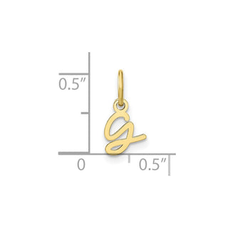10K Yellow Gold Upper case Letter G Initial Charm