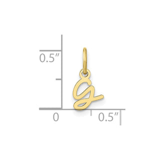 10K Yellow Gold Upper case Letter G Initial Charm