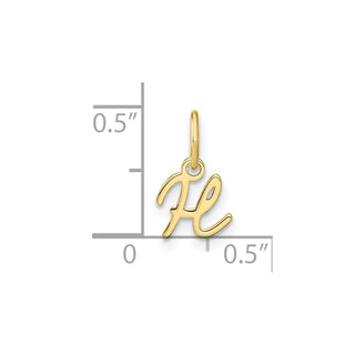 10K Yellow Gold Upper case Letter H Initial Charm