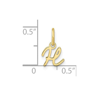 10K Yellow Gold Upper case Letter H Initial Charm
