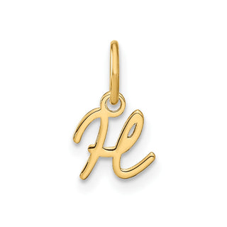 10K Yellow Gold Upper case Letter H Initial Charm