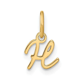 10K Yellow Gold Upper case Letter H Initial Charm