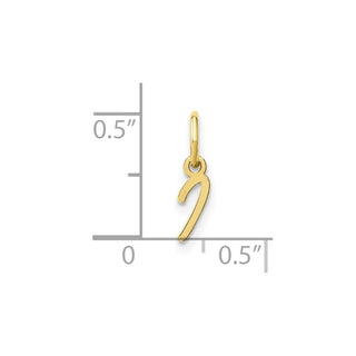 10K Yellow Gold Upper case Letter I Initial Charm