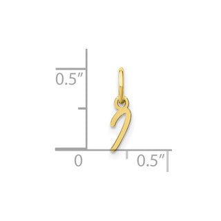 10K Yellow Gold Upper case Letter I Initial Charm