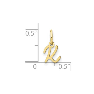 10K Yellow Gold Upper case Letter K Initial Charm