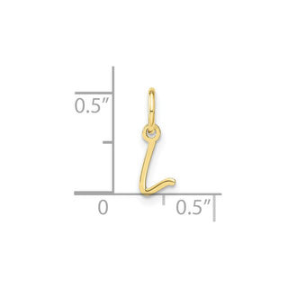 10K Yellow Gold Upper case Letter L Initial Charm