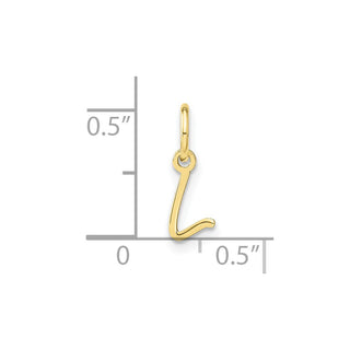 10K Yellow Gold Upper case Letter L Initial Charm